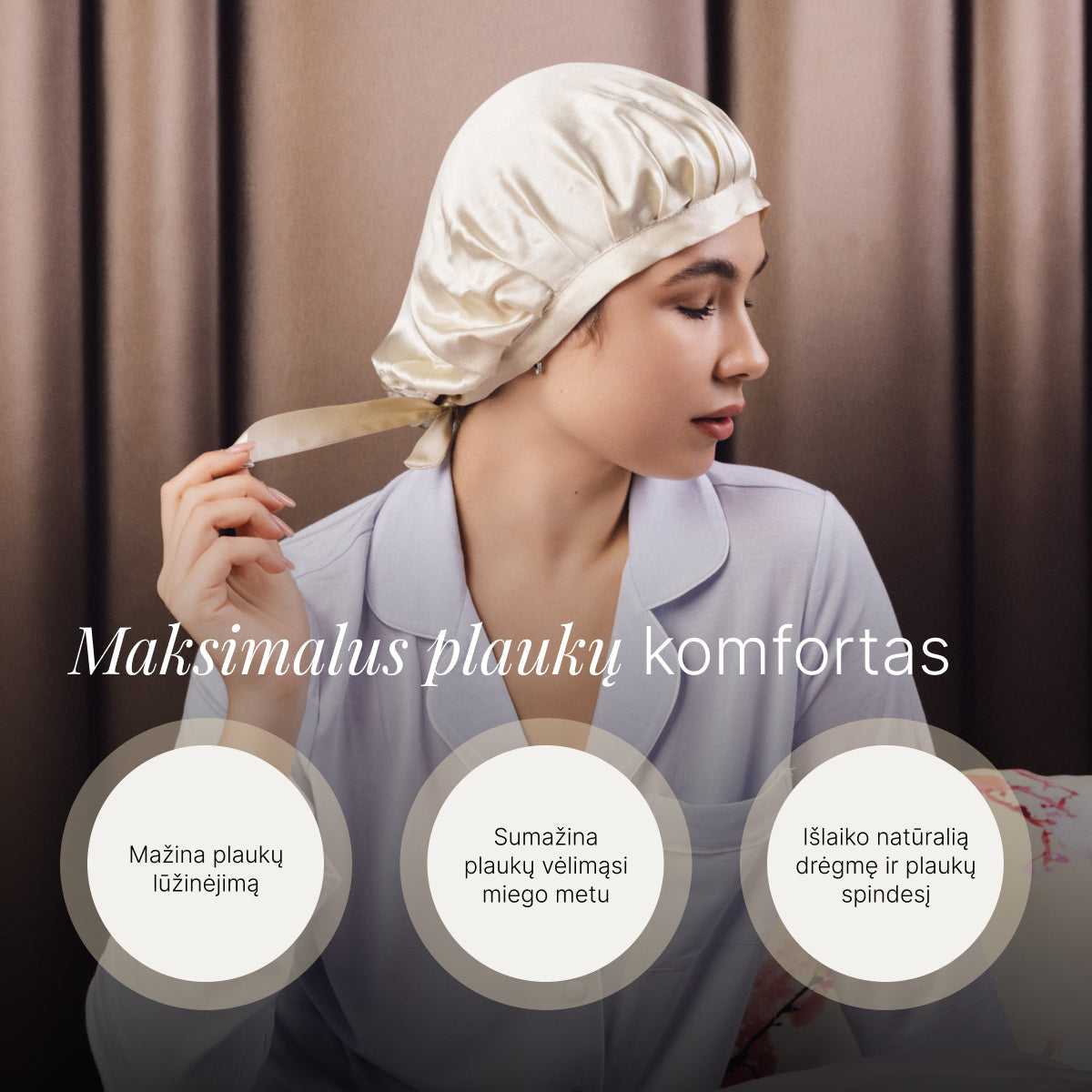 Šilkinio miego rinkinys (Netandartinis 51 x 76 cm)