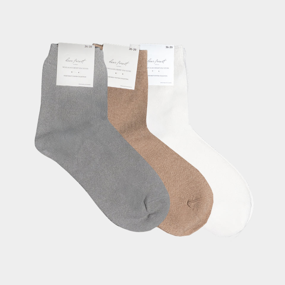 Deerforest šilko ir merino vilnos kojinės (3 vnt. rinkinys)